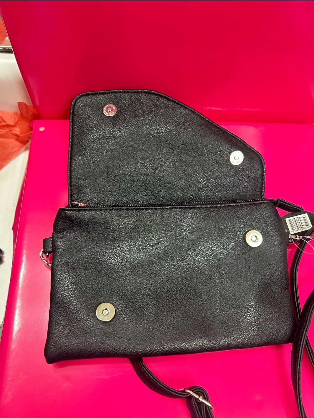 Sax Black Crossbody Bag with Green & Blue Floral Accent - Picture 3 of 5
